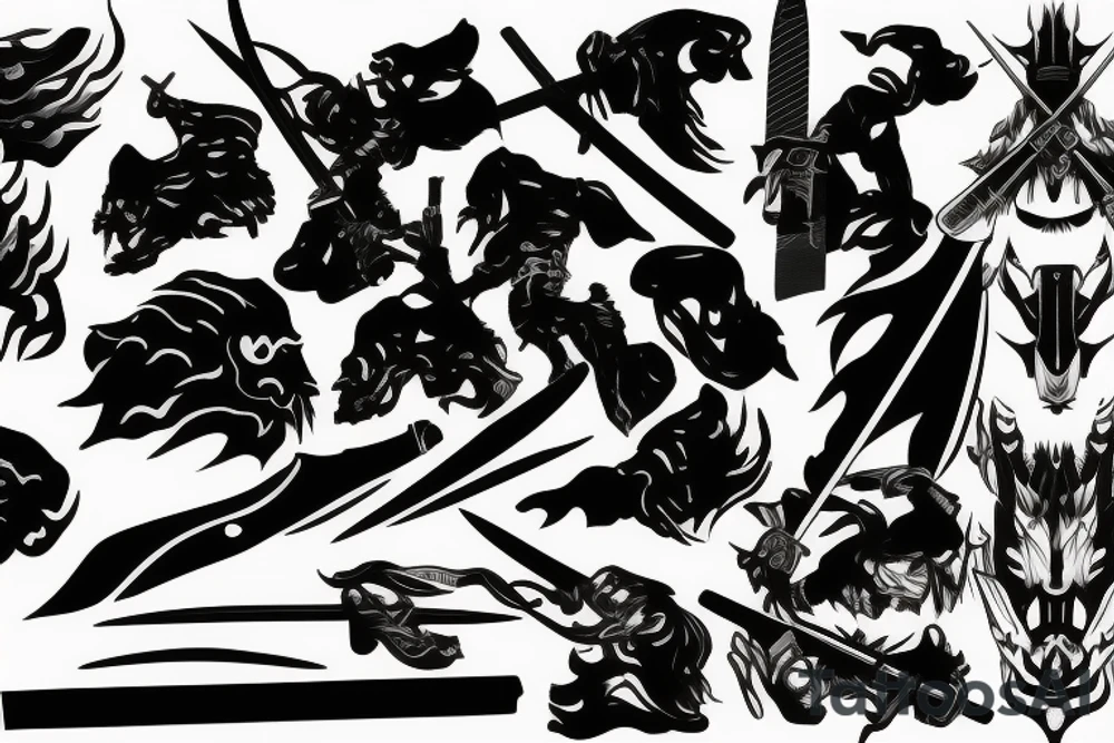 katana blade tattoo idea