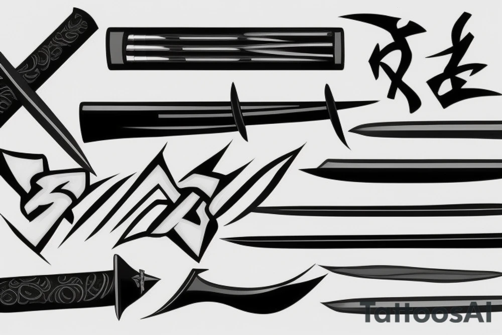katana blade tattoo idea