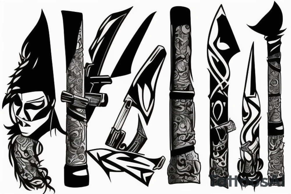 katana blade tattoo idea
