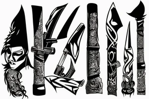 katana blade tattoo idea