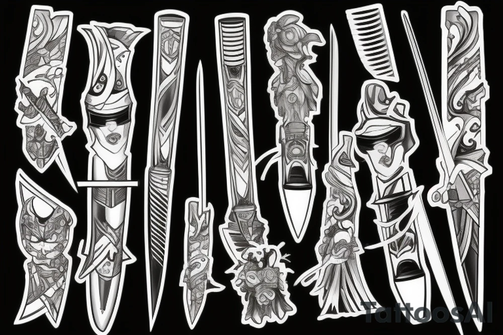 katana blade tattoo idea