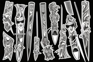 katana blade tattoo idea