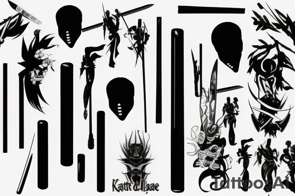 katana blade tattoo idea