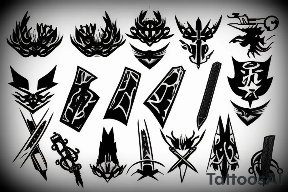 katana blade tattoo idea