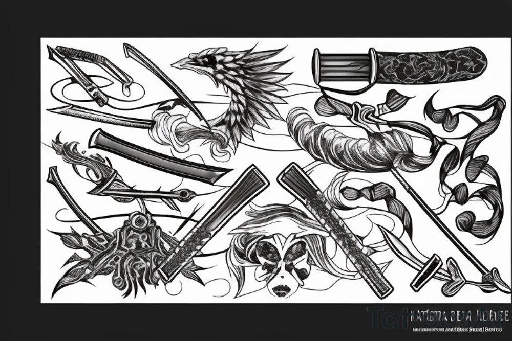 katana blade tattoo idea
