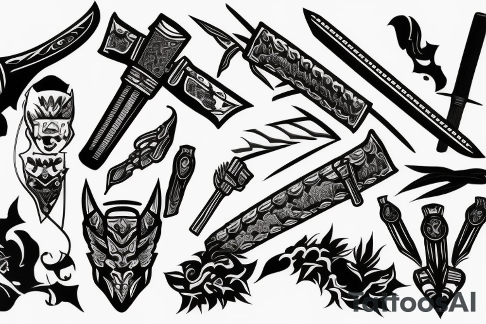 katana blade tattoo idea