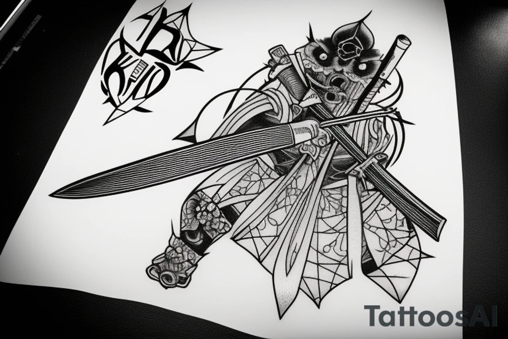 katana blade tattoo idea