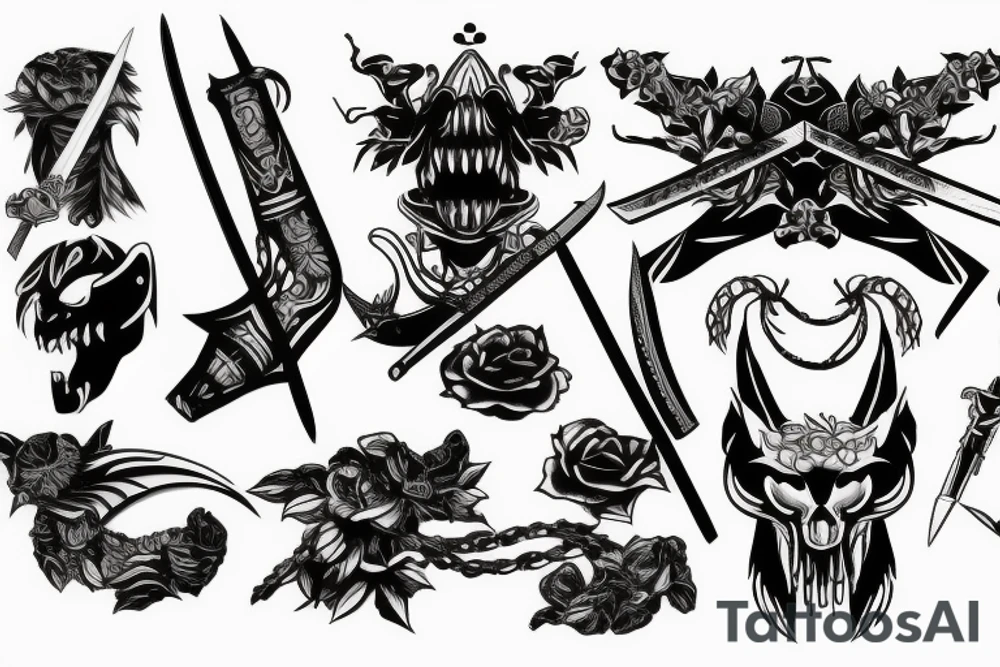 katana blade tattoo idea