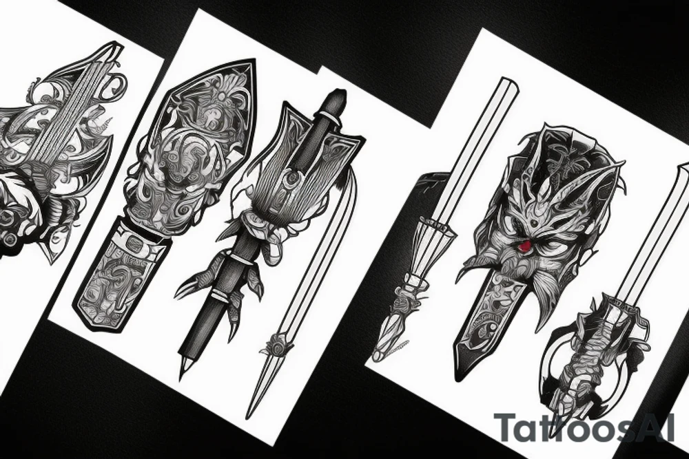 katana blade tattoo idea