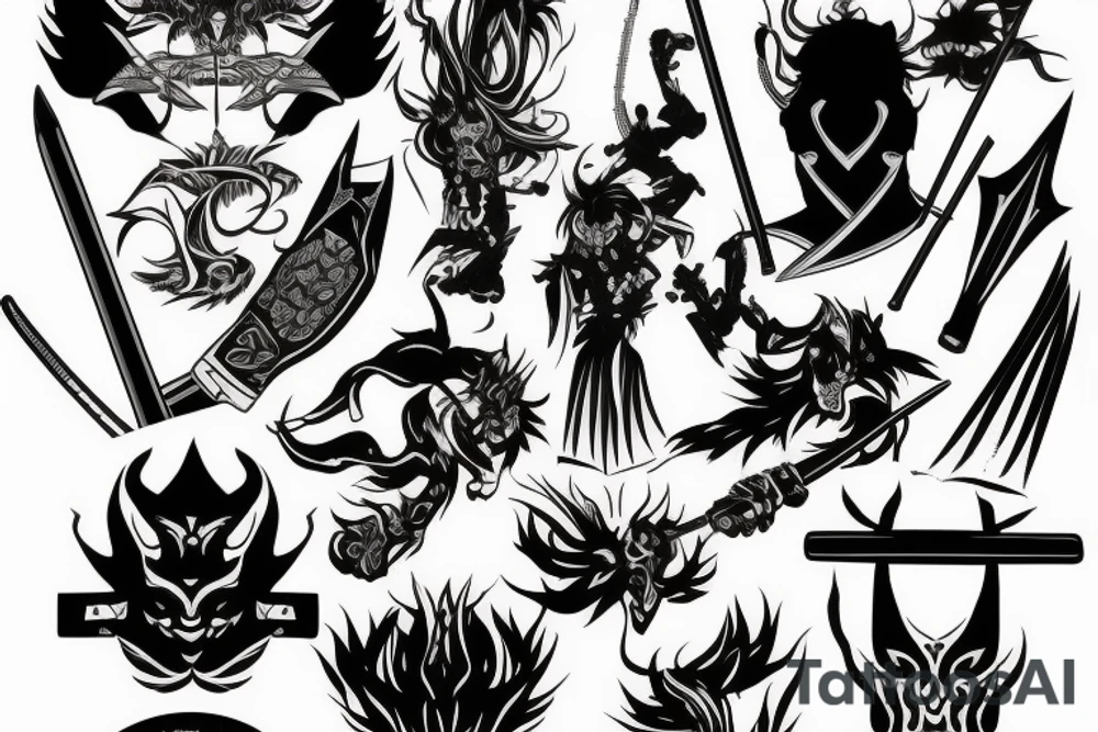 katana blade tattoo idea
