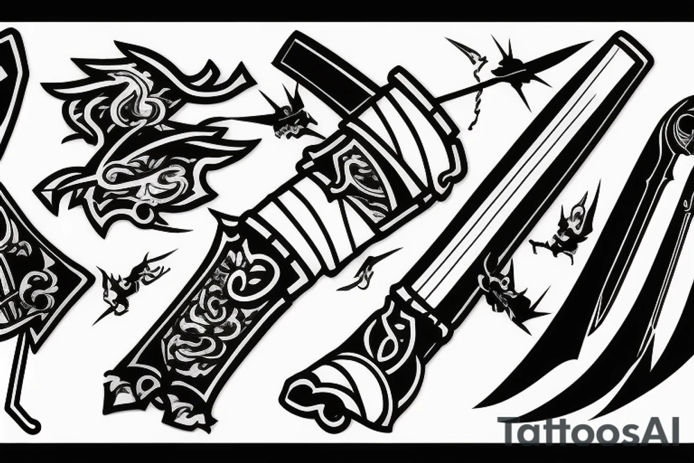 katana blade tattoo idea