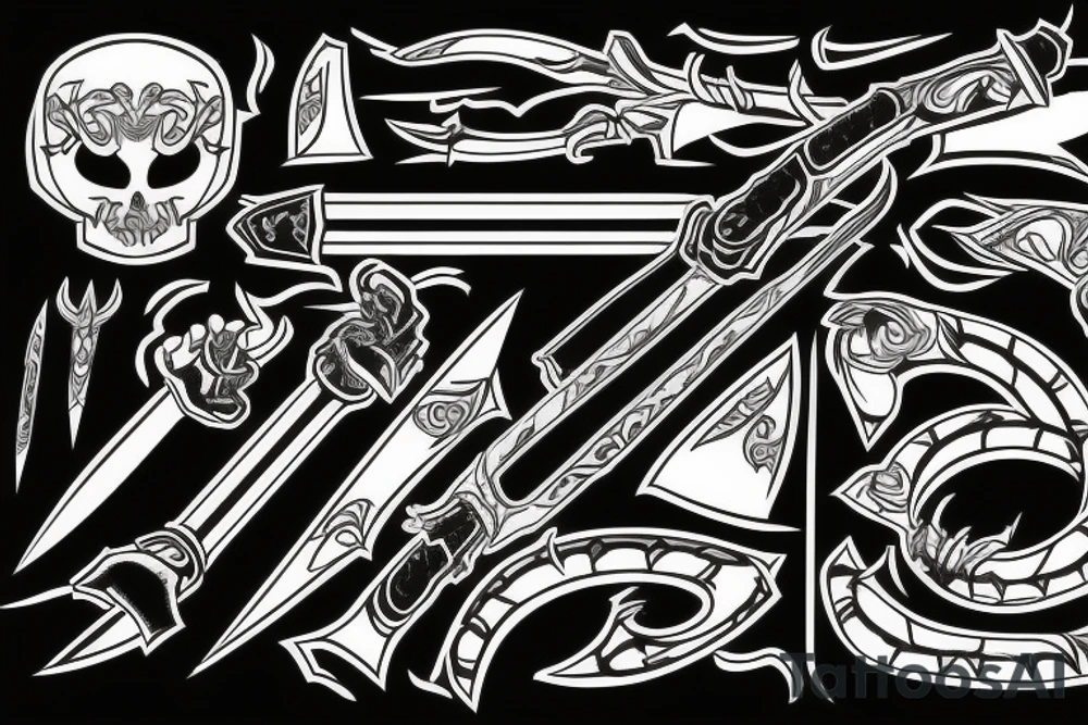 katana blade tattoo idea