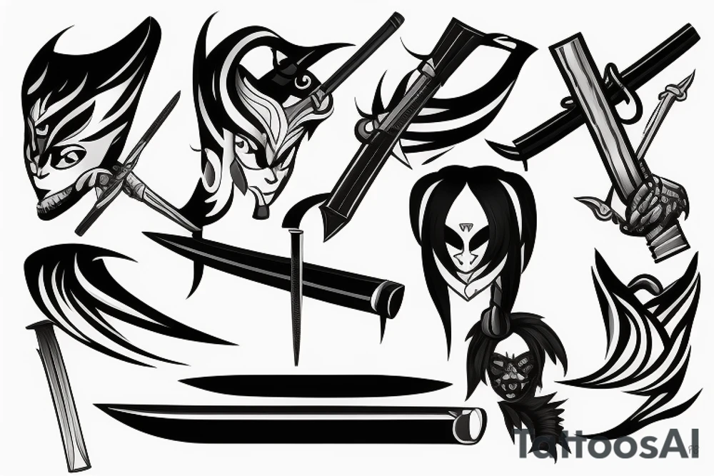 katana blade tattoo idea
