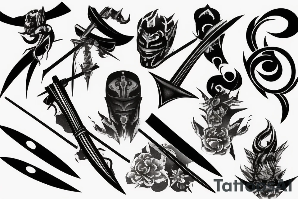 katana blade tattoo idea