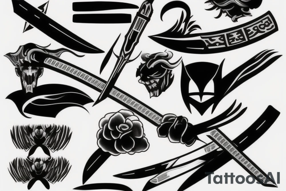 katana blade tattoo idea