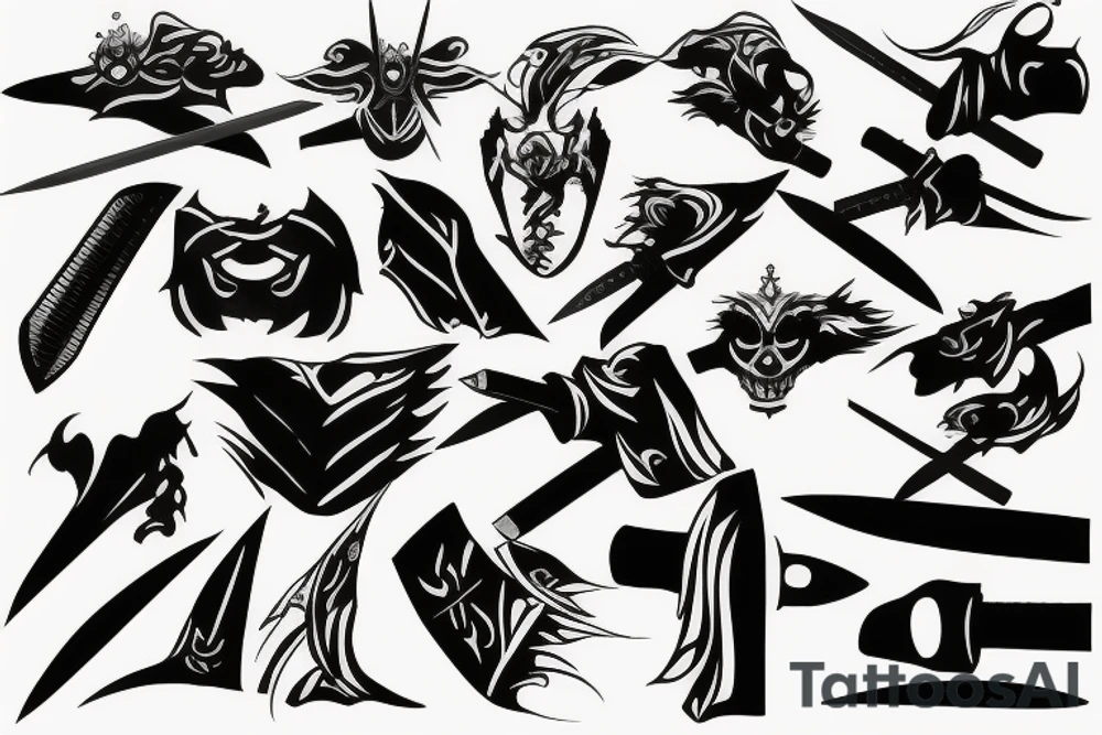 katana blade tattoo idea