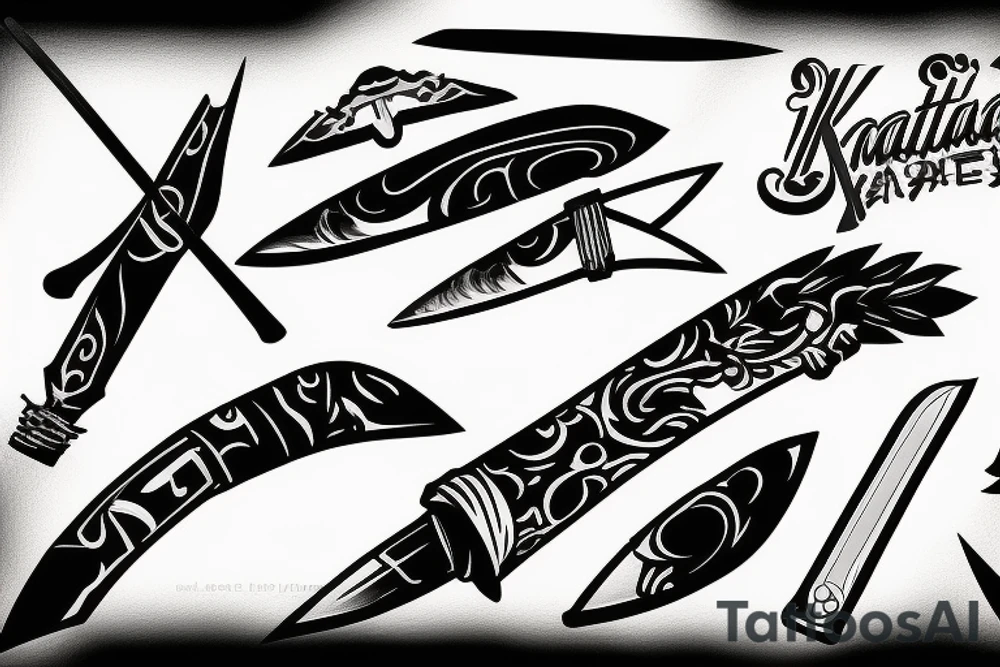 katana blade tattoo idea