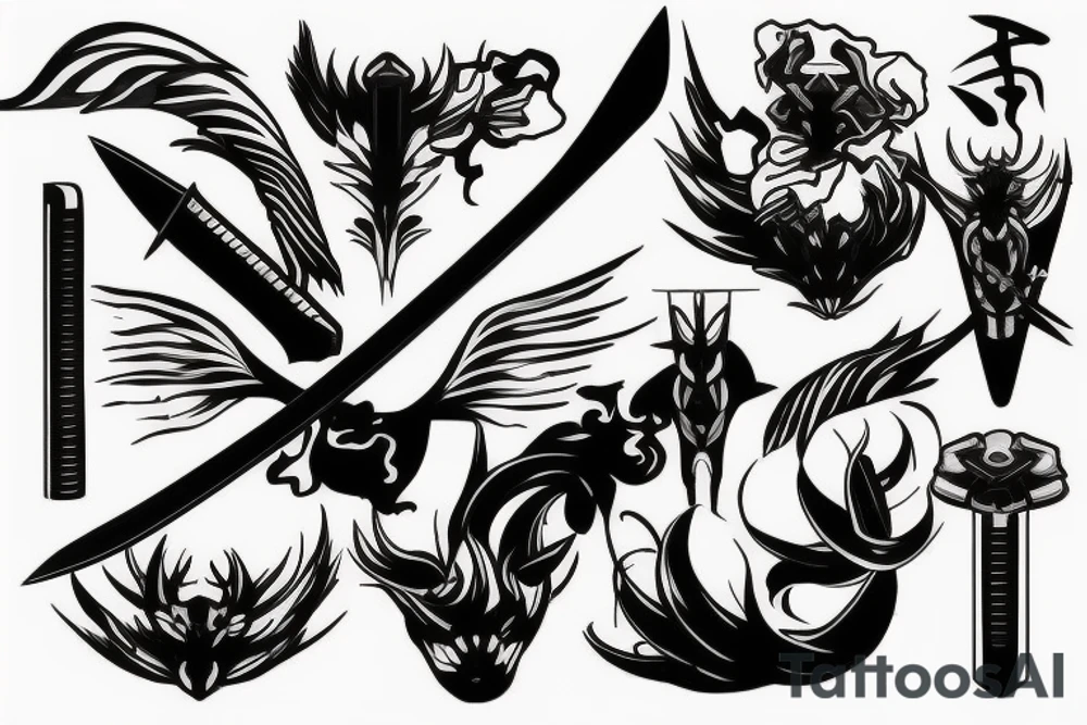 katana blade tattoo idea