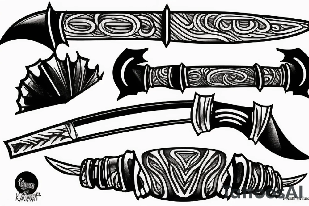 katana blade tattoo idea