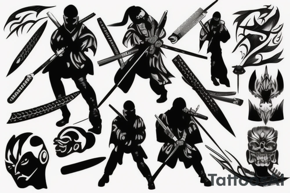 katana blade tattoo idea