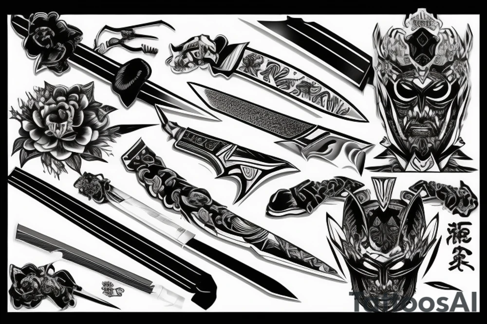 katana blade tattoo idea