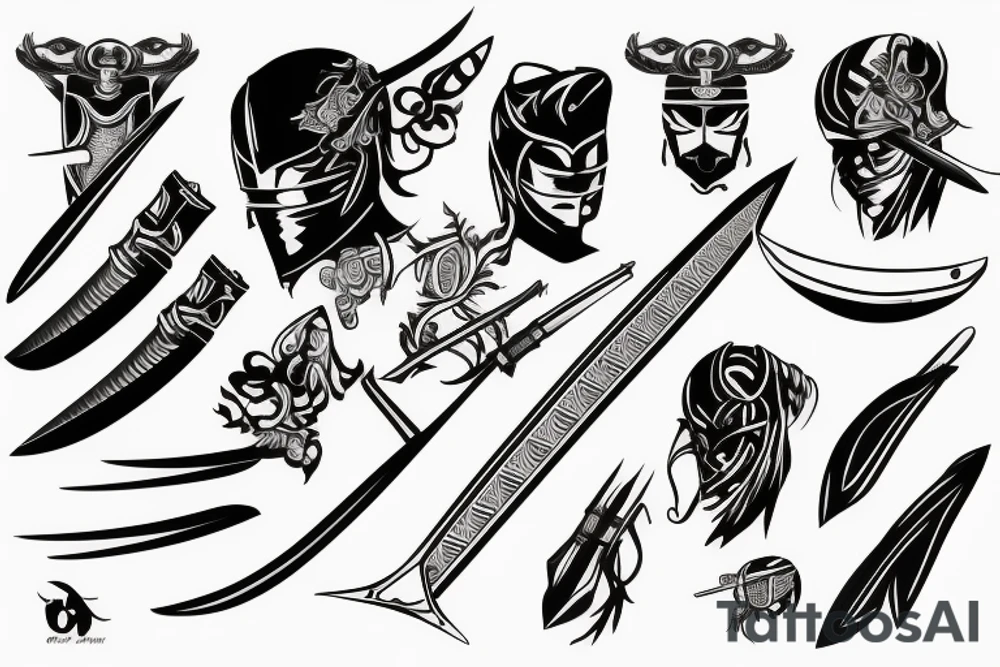katana blade tattoo idea