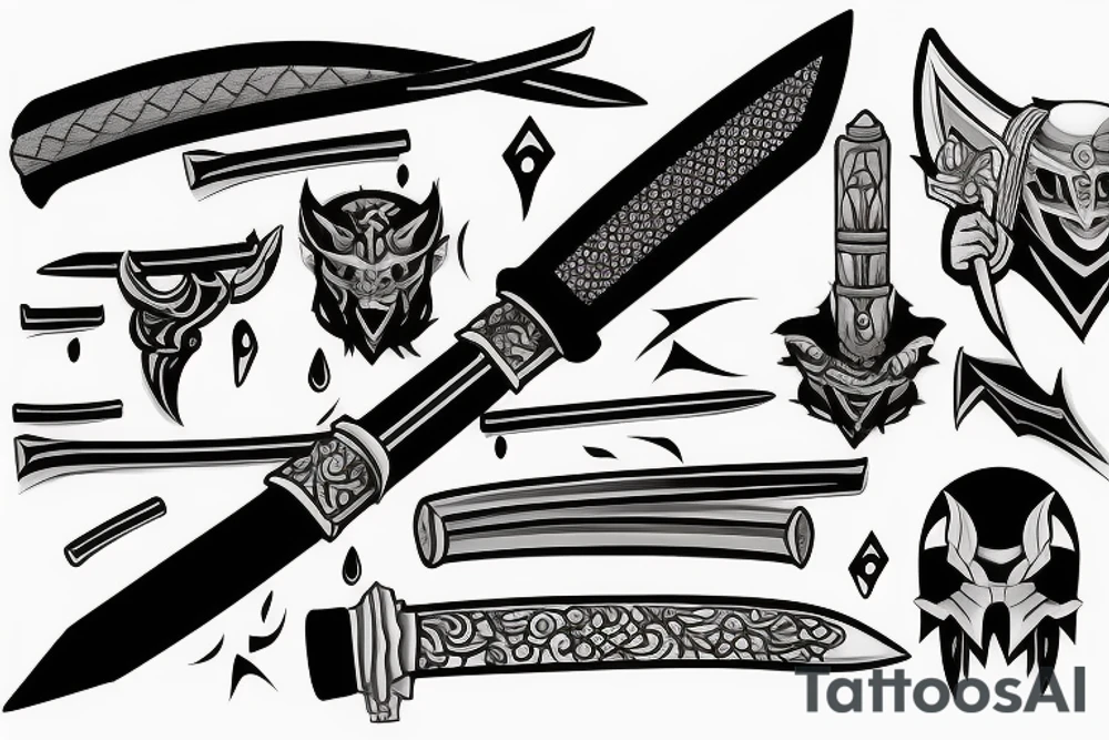 katana blade tattoo idea