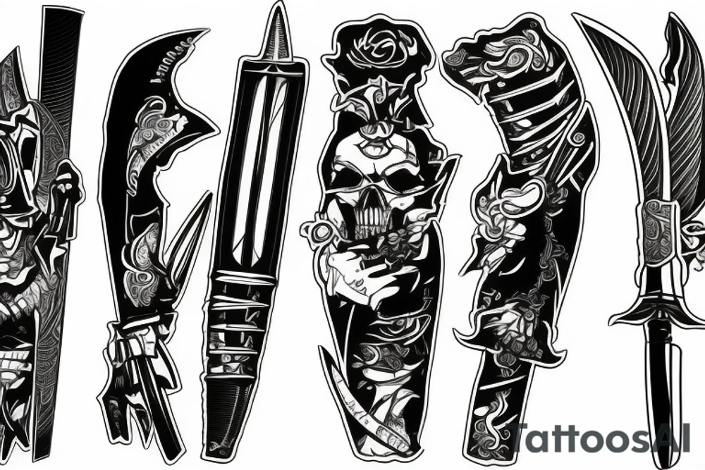 katana blade tattoo idea