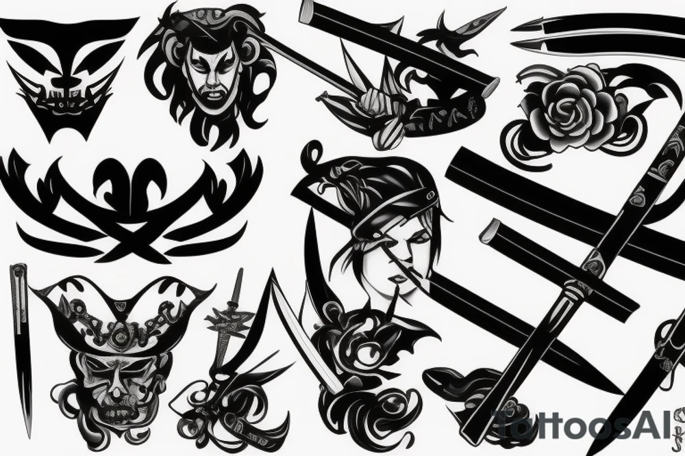 katana blade tattoo idea