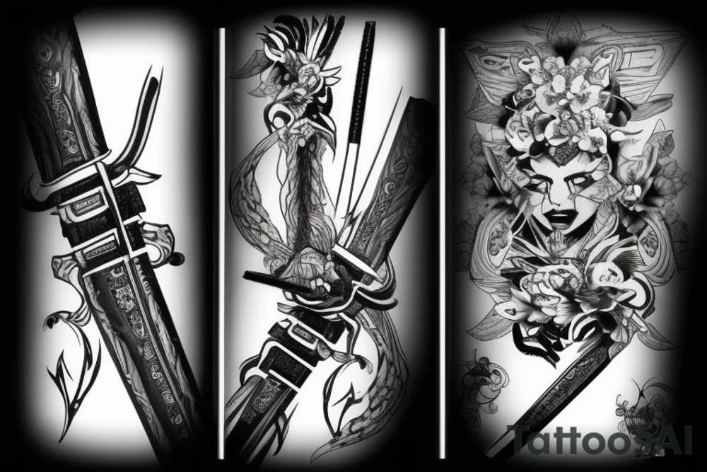 katana blade tattoo idea