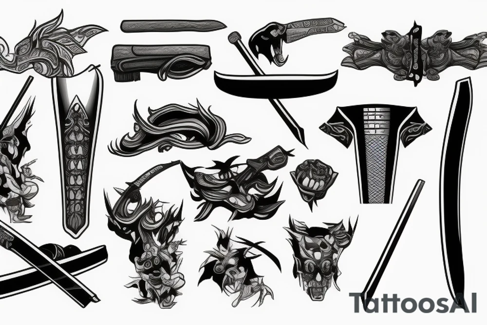 katana blade tattoo idea