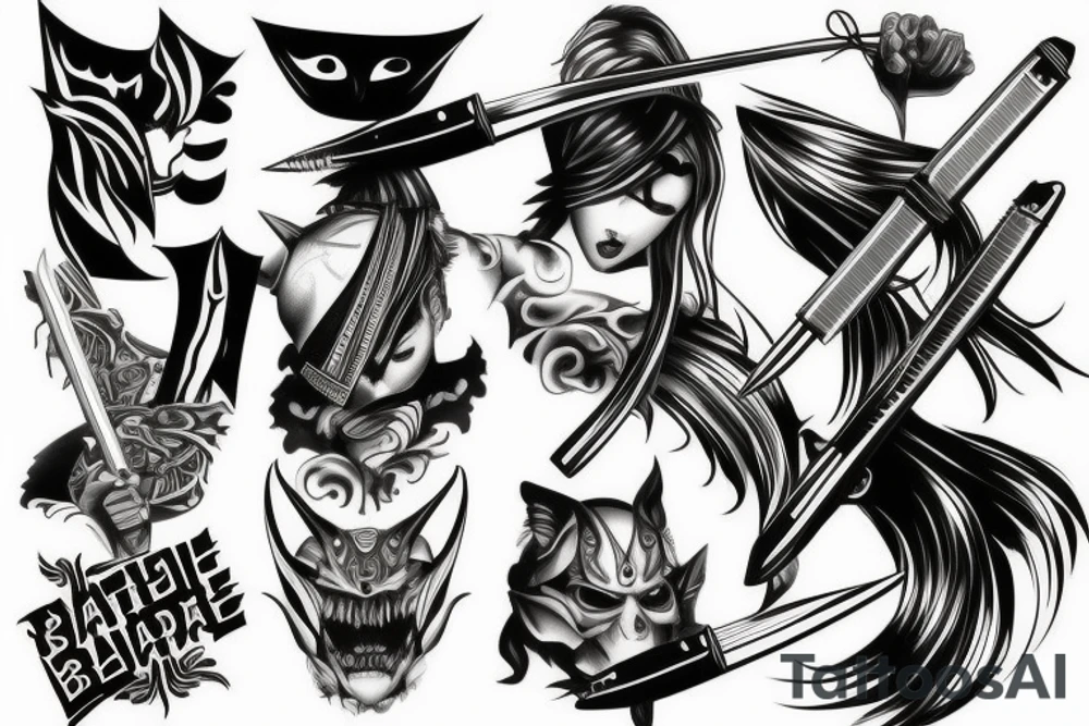 katana blade tattoo idea