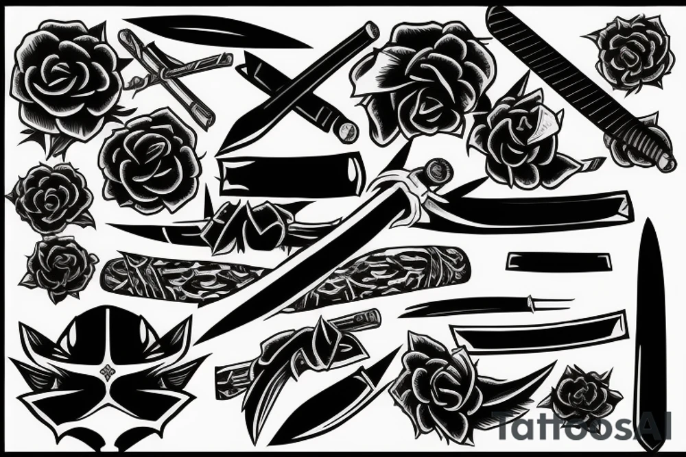 katana blade tattoo idea