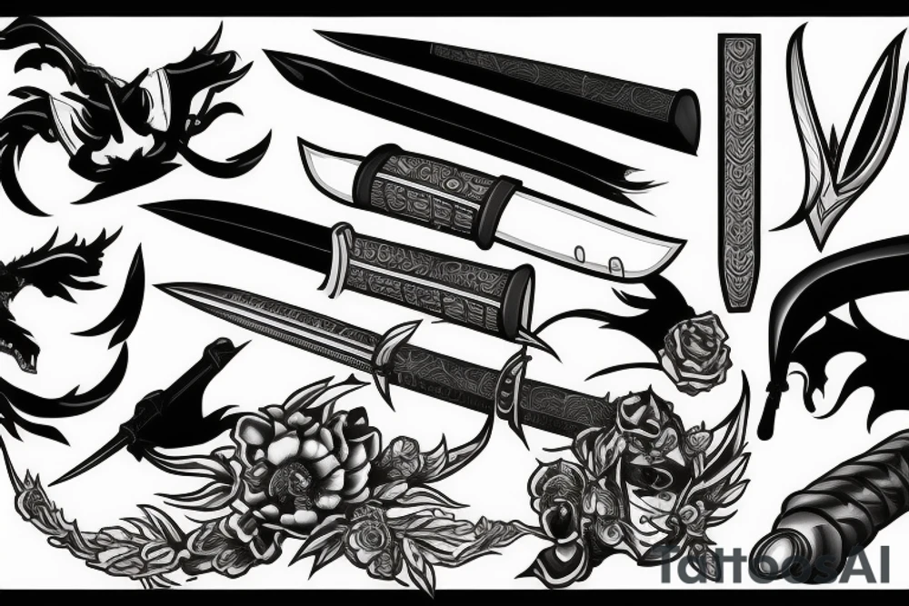 katana blade tattoo idea