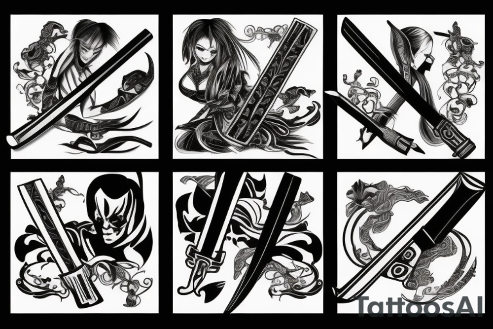 katana blade tattoo idea