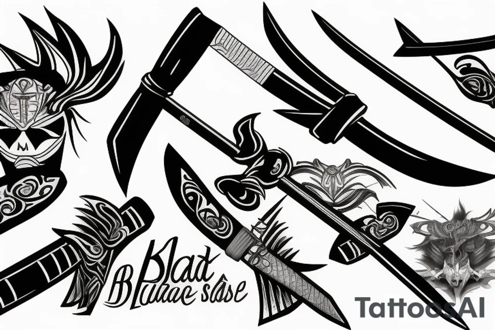 katana blade tattoo idea