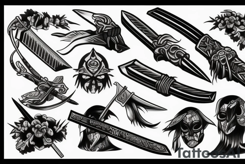 katana blade tattoo idea