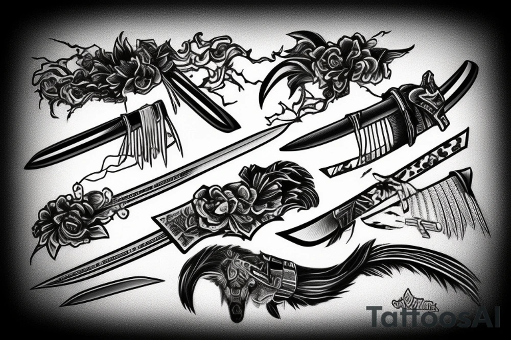katana blade tattoo idea