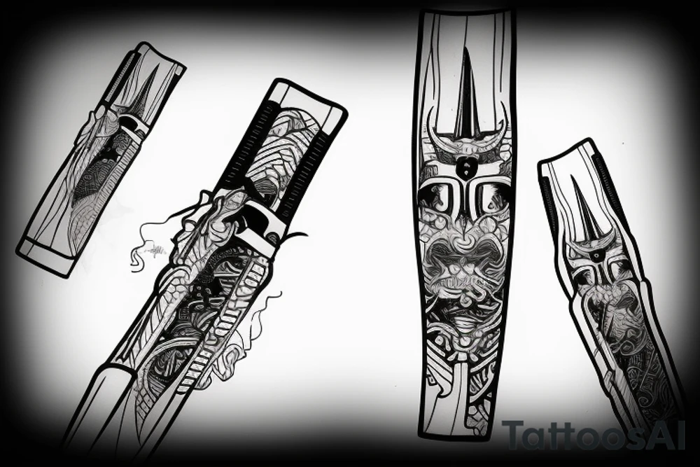 katana blade tattoo idea