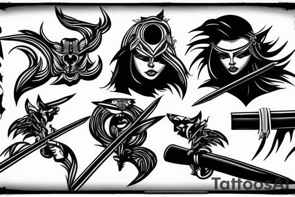 katana blade tattoo idea