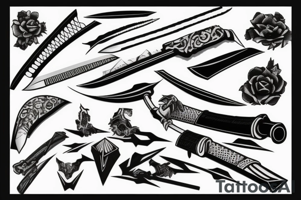 katana blade tattoo idea