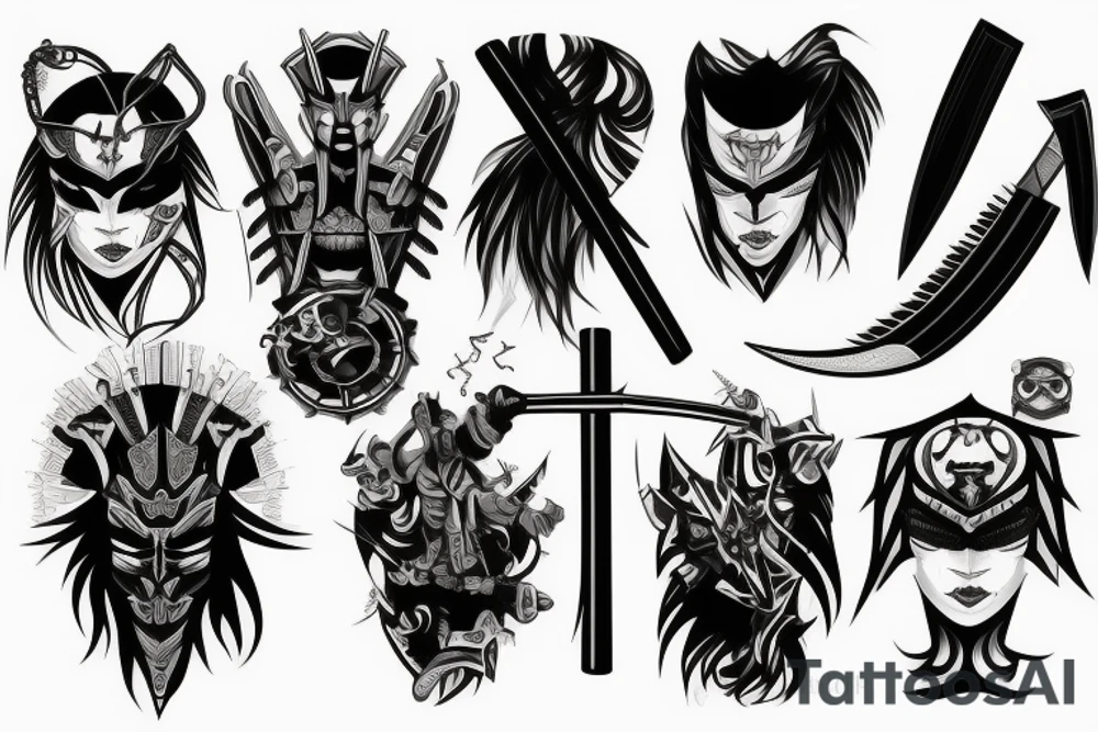 katana blade tattoo idea