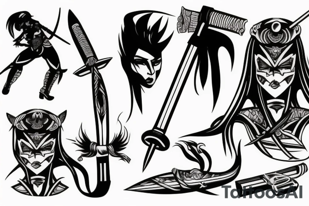katana blade tattoo idea