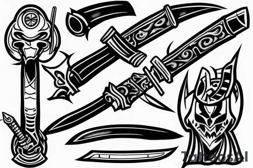 katana blade tattoo idea