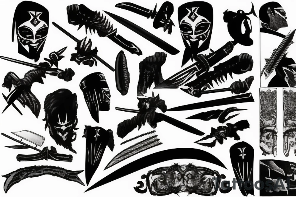 katana blade tattoo idea