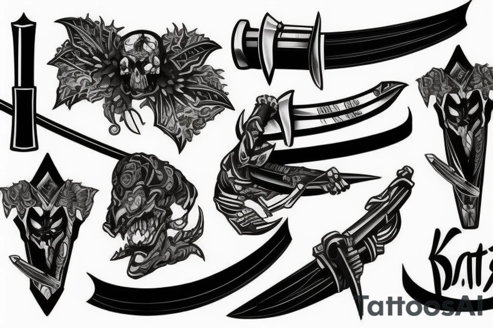 katana blade tattoo idea