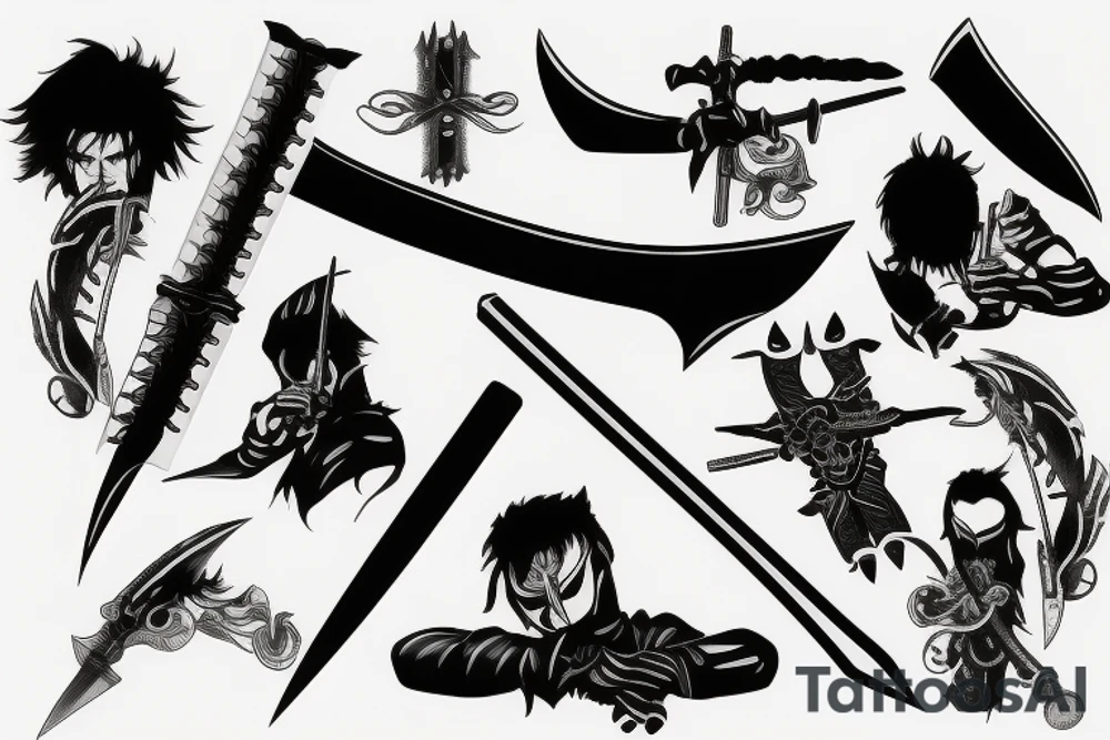 katana blade tattoo idea
