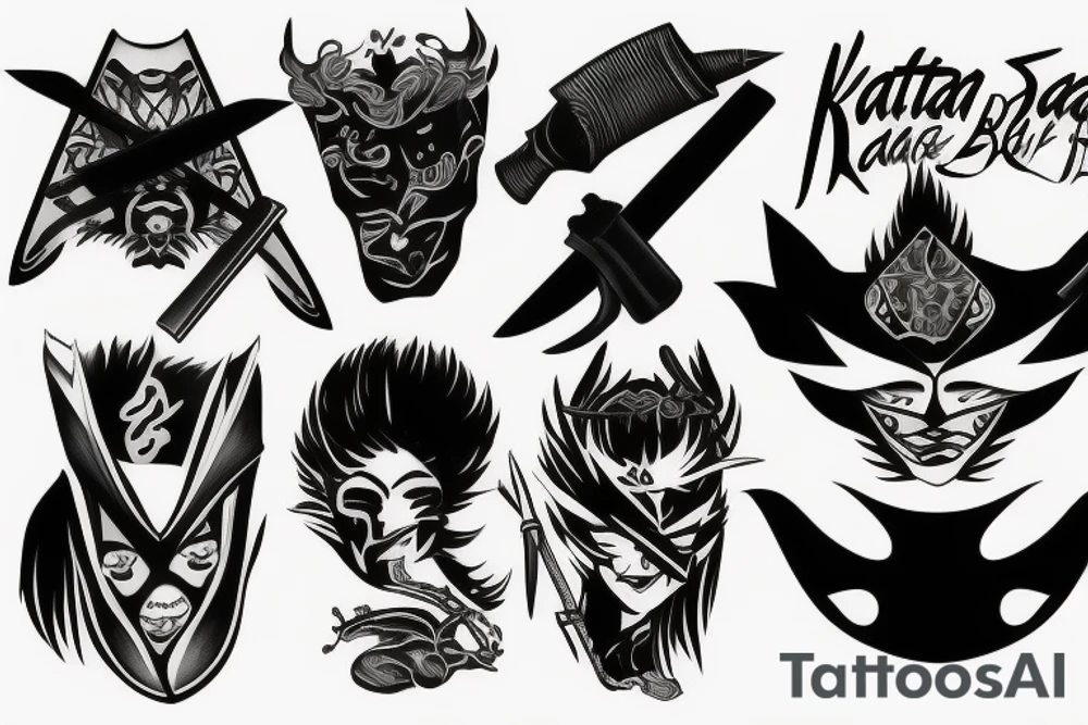 katana blade tattoo idea