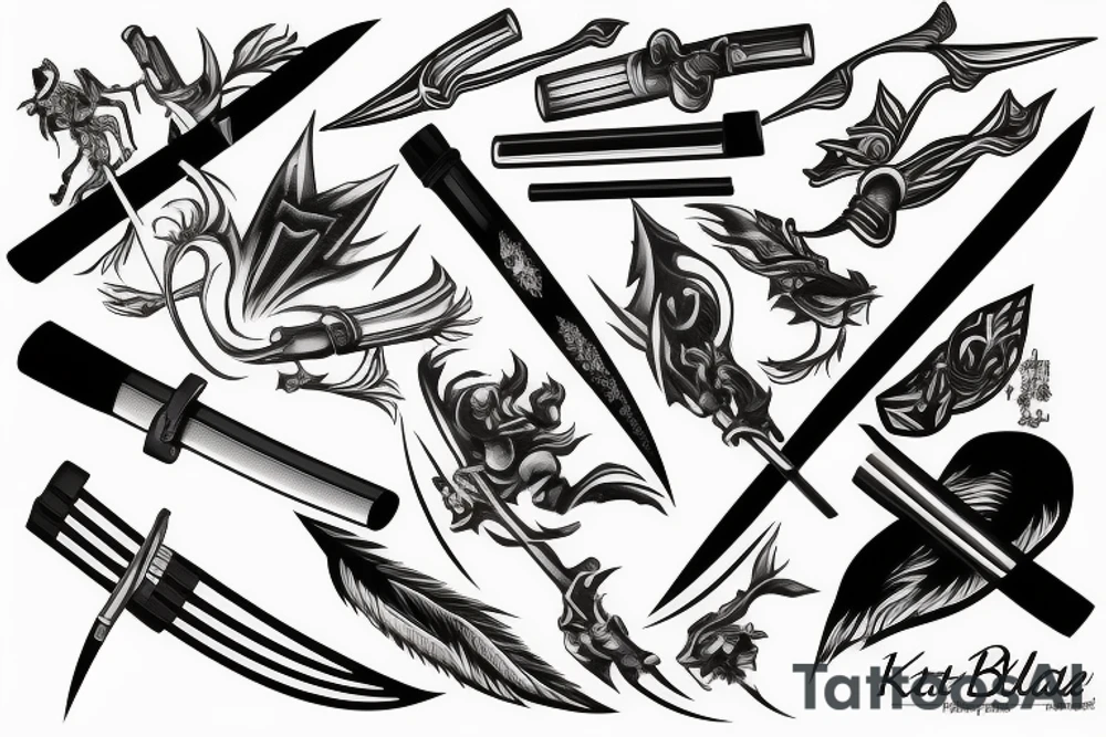 katana blade tattoo idea