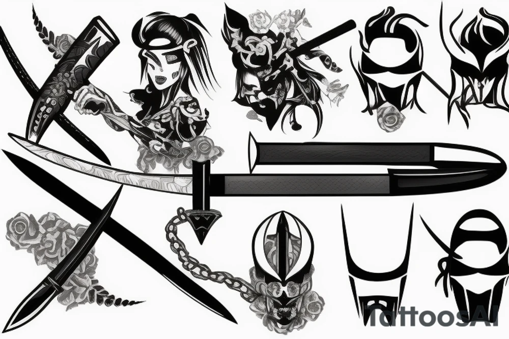 katana blade tattoo idea